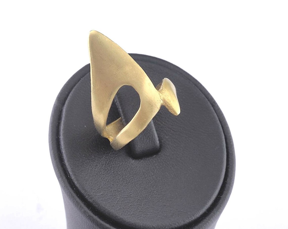 Ring Adjustable raw brass 8US Shark fin Statement Ring Women