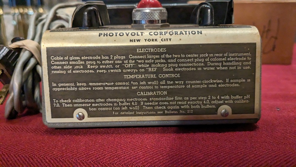 Vintage Photovolt pH Meter Model No 212
