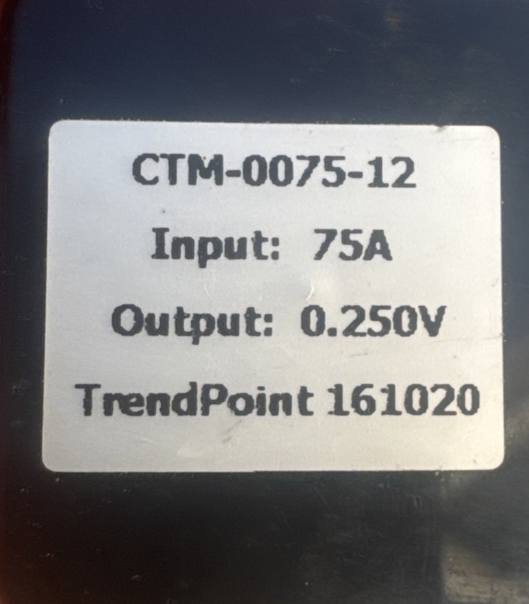 (3) Intertek 4002689 Current Transformers CT 75A .250V TrendPoint CTM-075-12