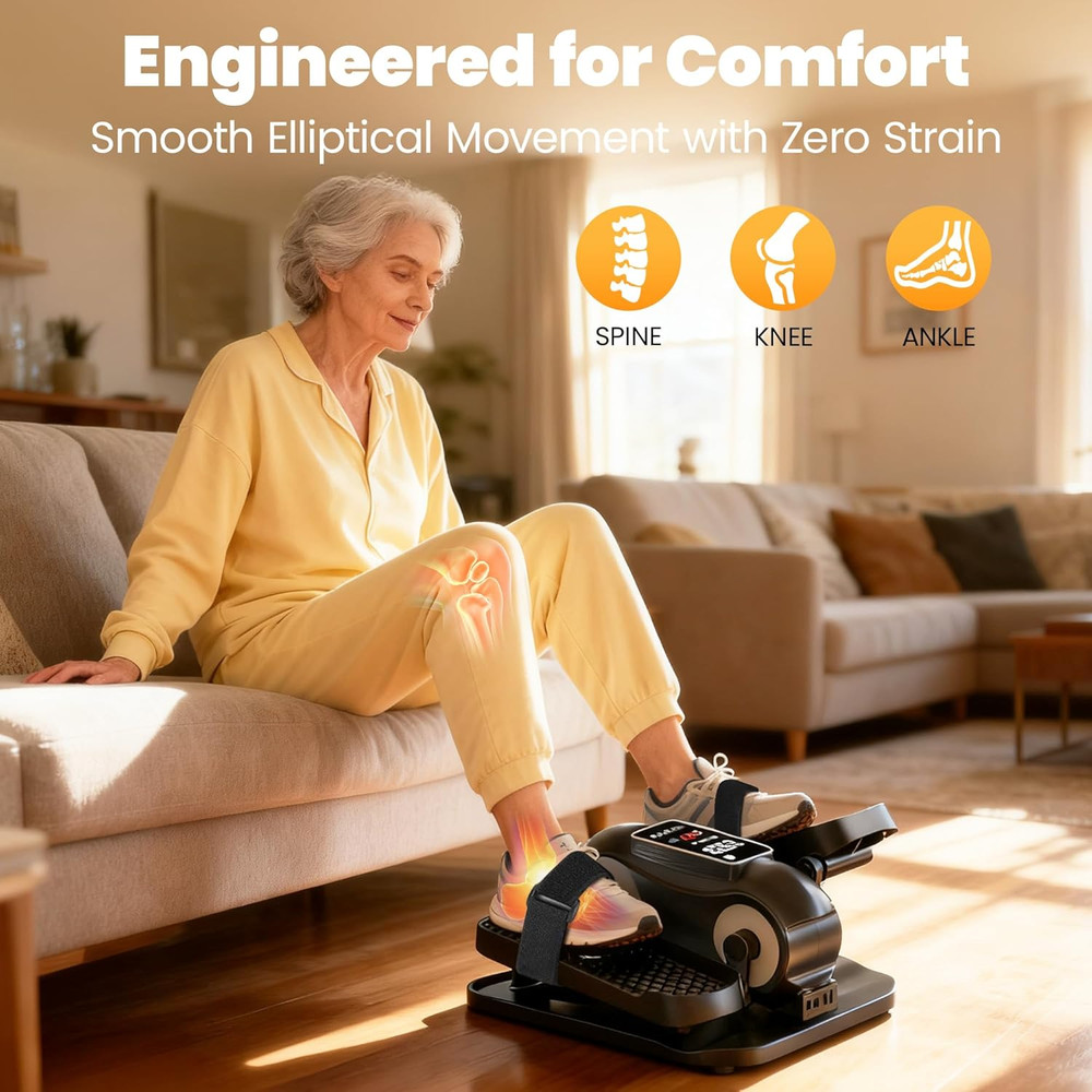 Under Desk Elliptical - Compact Leg Exerciser for Home or Office Use