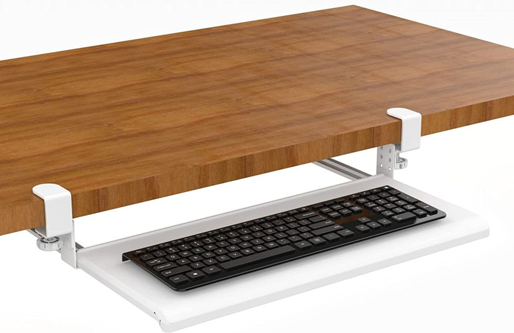 Compact Clamp-On Retractable Adjustable Keyboard Tray/Under Desk Keyboard Tray |
