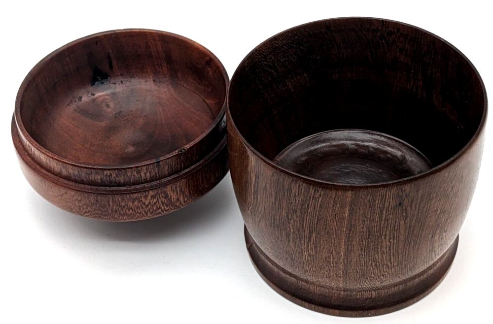 Hand Crafted Stained Wood Jar Canister Signed