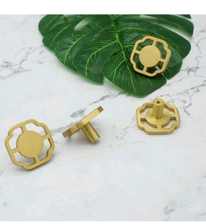 Gold Cabinet Knobs Brushed Brass Drawer Knob Pulls Kitchen Hardware 4 Pieces