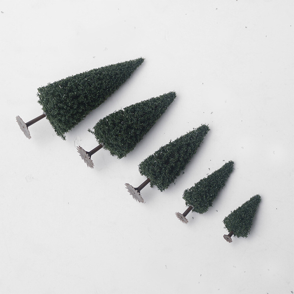 40pcs Model Pine Trees Deep Green Christmas Village HO Scale Railway Layout