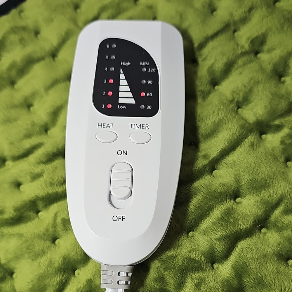 OnKey Electric Heating Pad Green Timer Multiple Heat Settings TK-HP2412