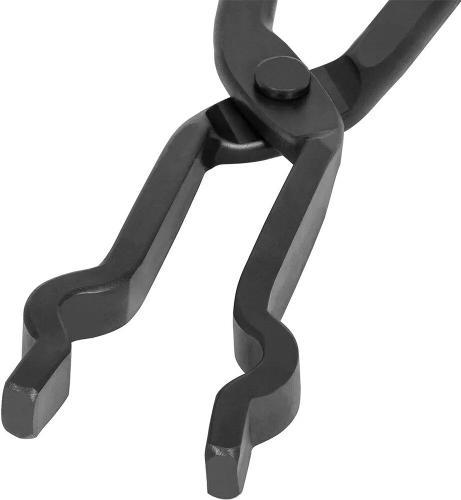 Beginner Blacksmith Tongs Blacksmith Forge Tong Tools Set V-Bit,Flat Jaw,Pick Up
