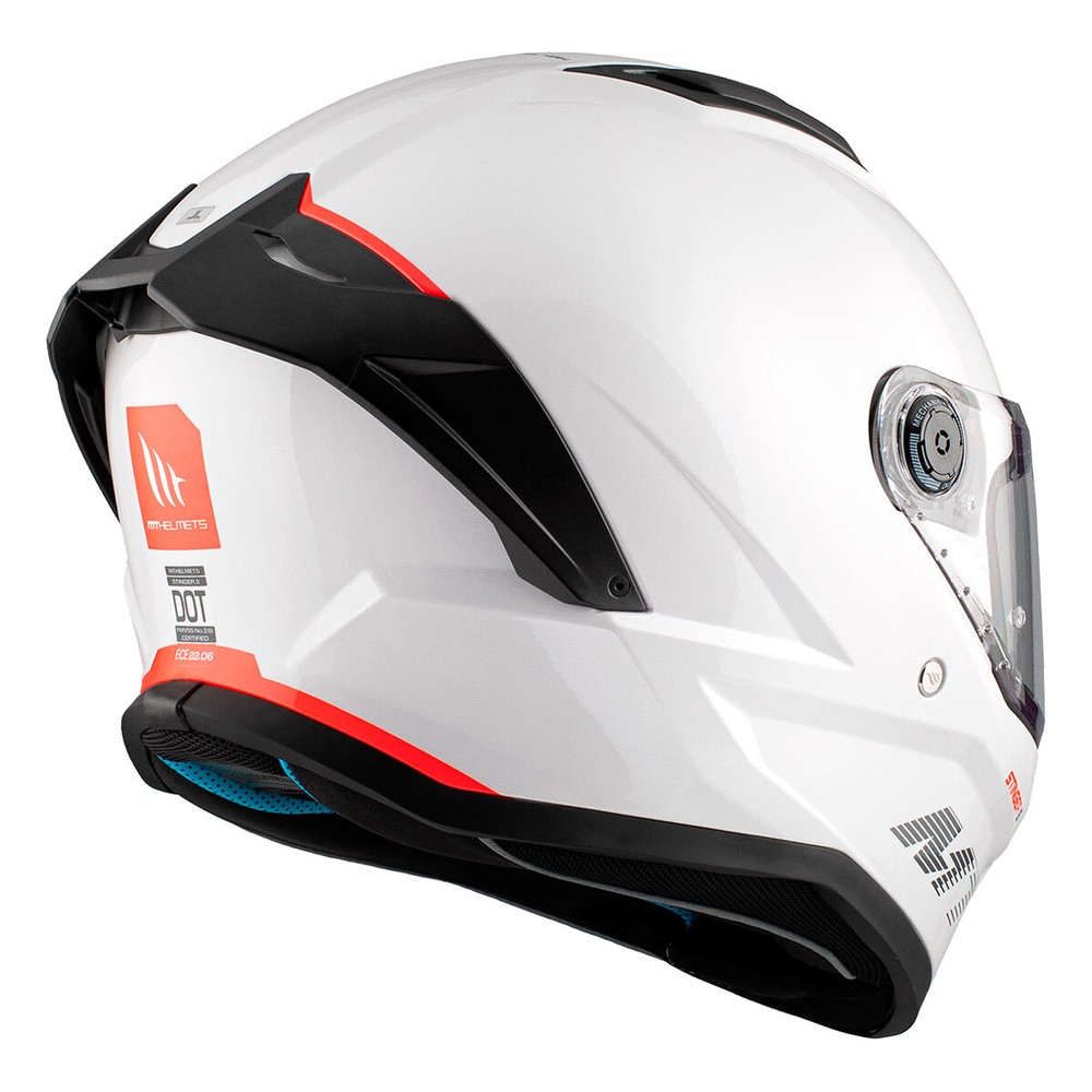Full Face Helmet MT Helmets Stinger 2 Solid A0 Glossy White