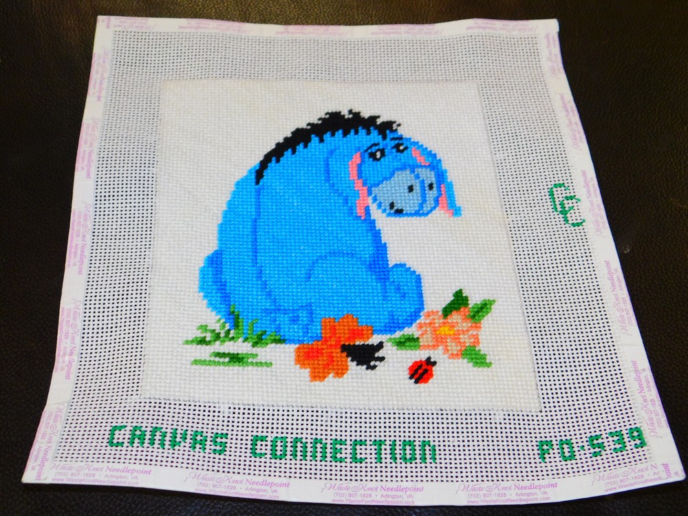 Completed Needlepoint Canvas CC CANVAS CONNECTION Winnie the Pooh EYEORE