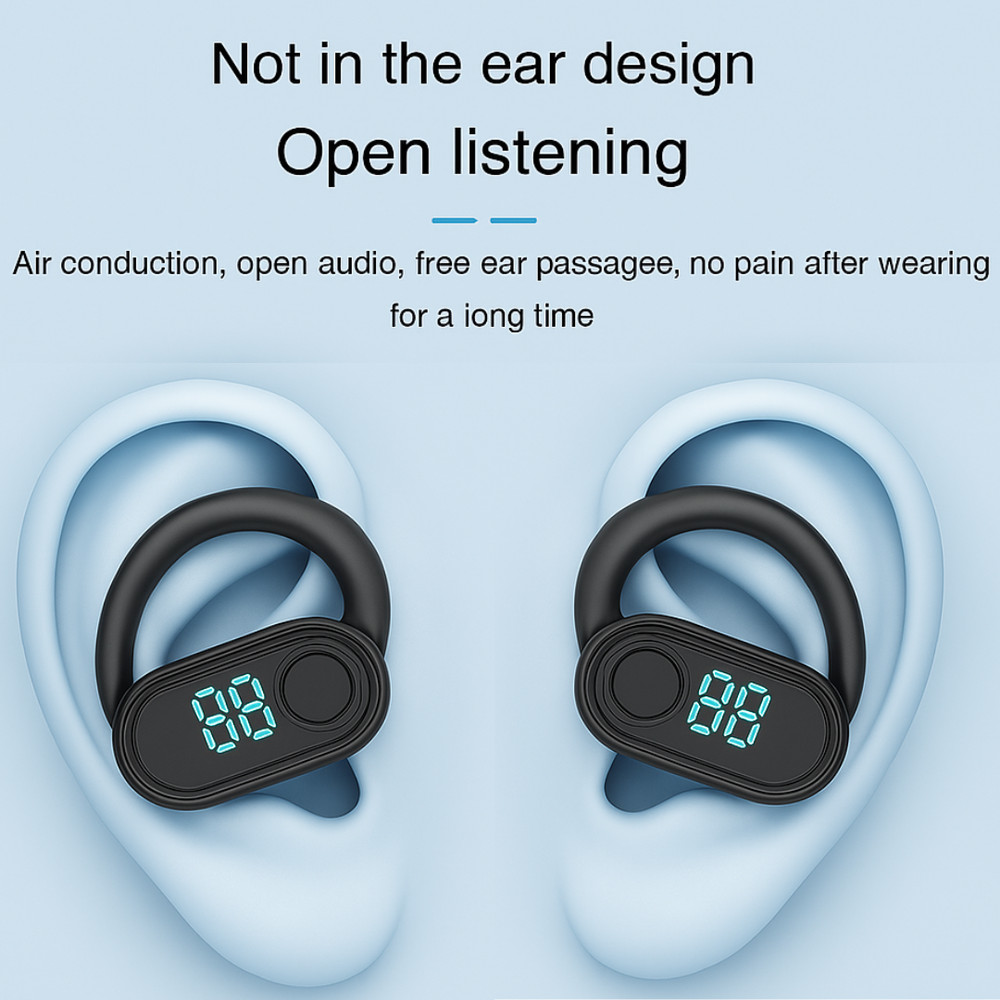 Wireless Bluetooth 5.4 Earpiece Trucker Headset Driving Noise Cancelling Earbuds