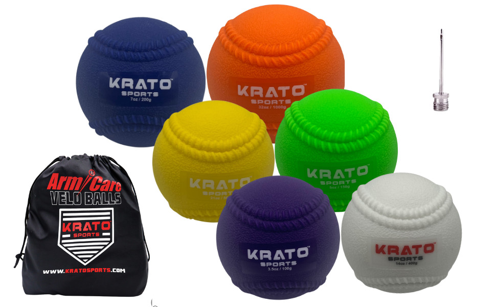 Plyo Weighted Ball Set W/ Seams | Baseball Throwing & Pitching | Krato Sports