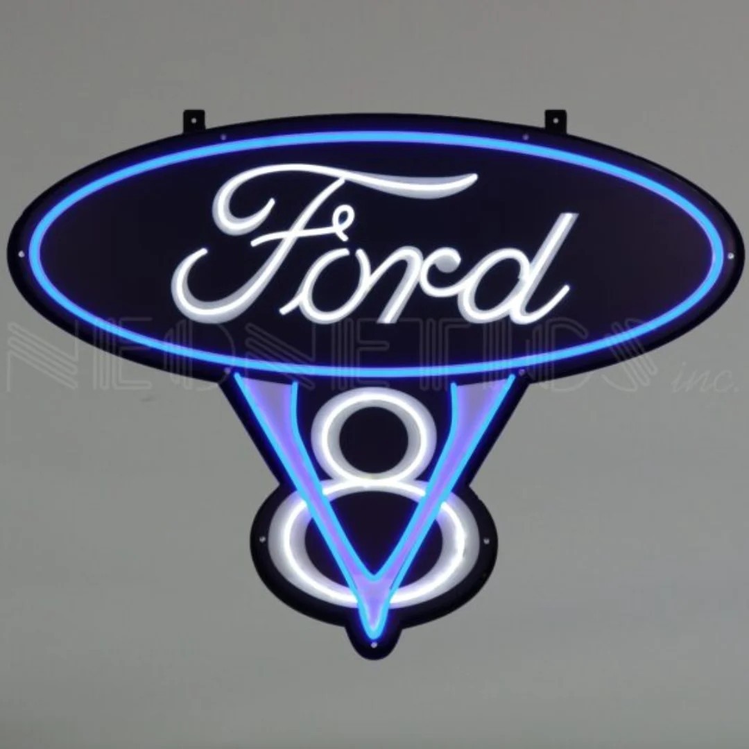 Neonetics 29FV8BW Ford V8 Led Flex-Neon Sign In Steel Can