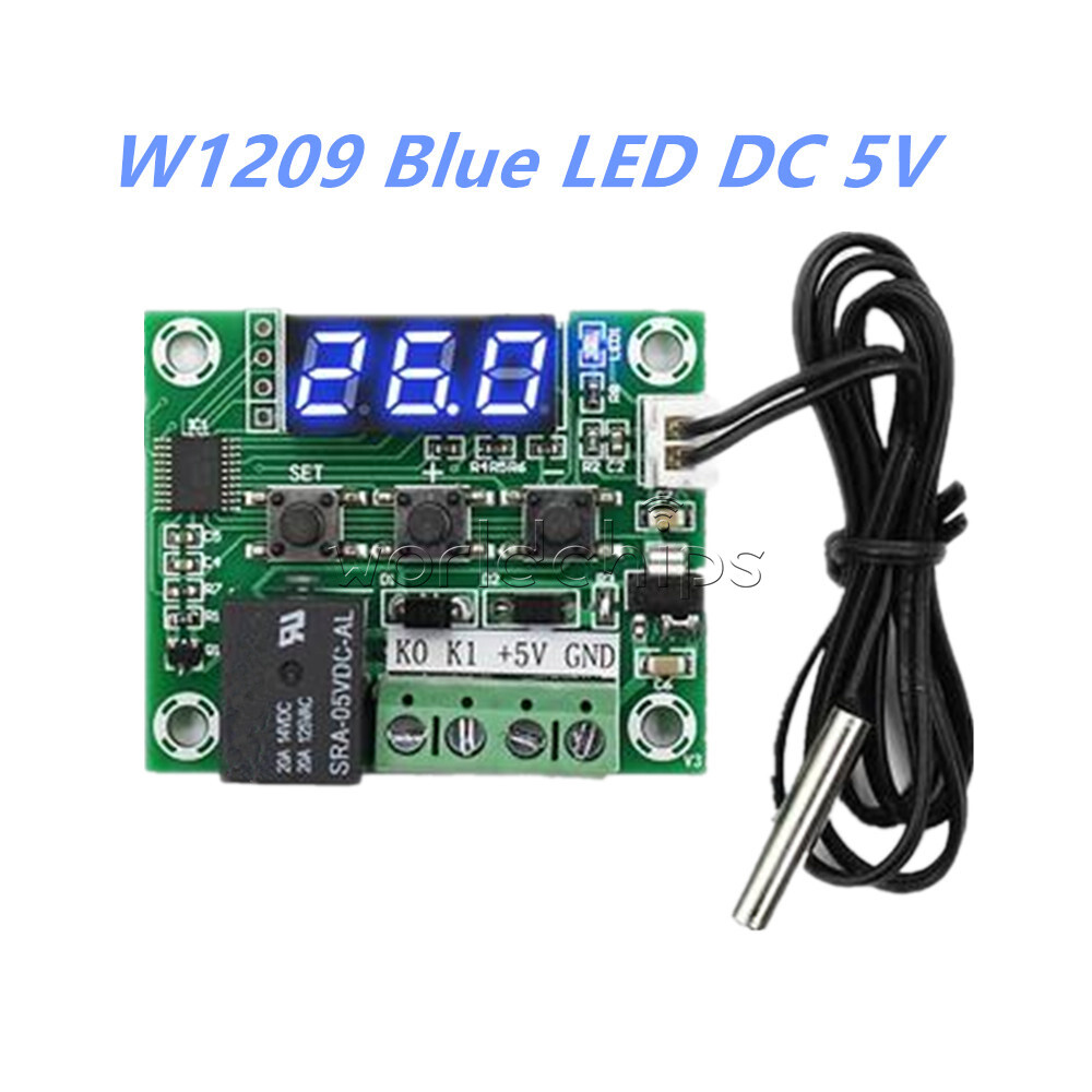 W1209 DC 5V Blue LED Thermostat Temperature Switch Thermometer Controller Sensor