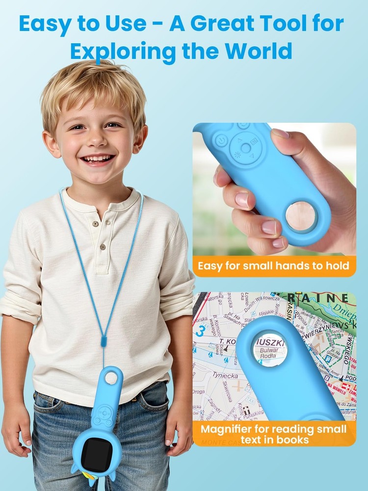 Acoath Microscope for Kids, Auto-Focus Handheld Digital Microscopes with Blue