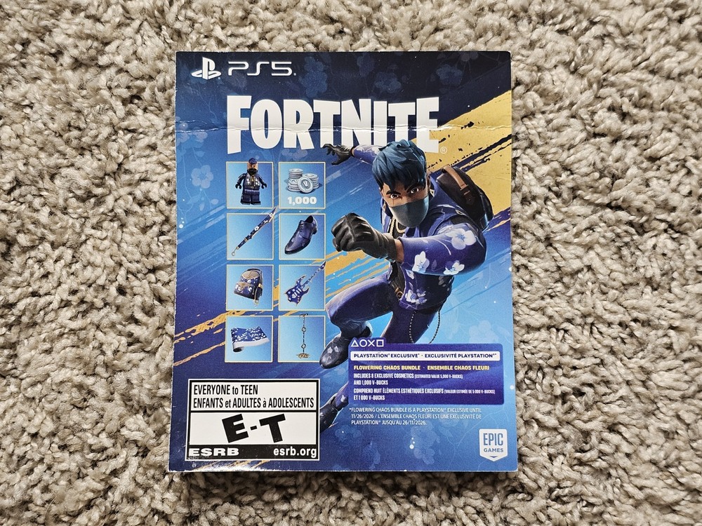 UNUSED Fortnite Flowering Chaos Bundle Code Key PS5 Console Bundle Exclusive PSN