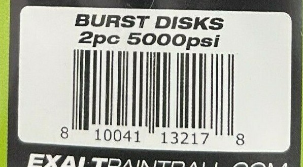 NEW Exalt Burst Disk - 2-Pack - 5000 PSI - Black
