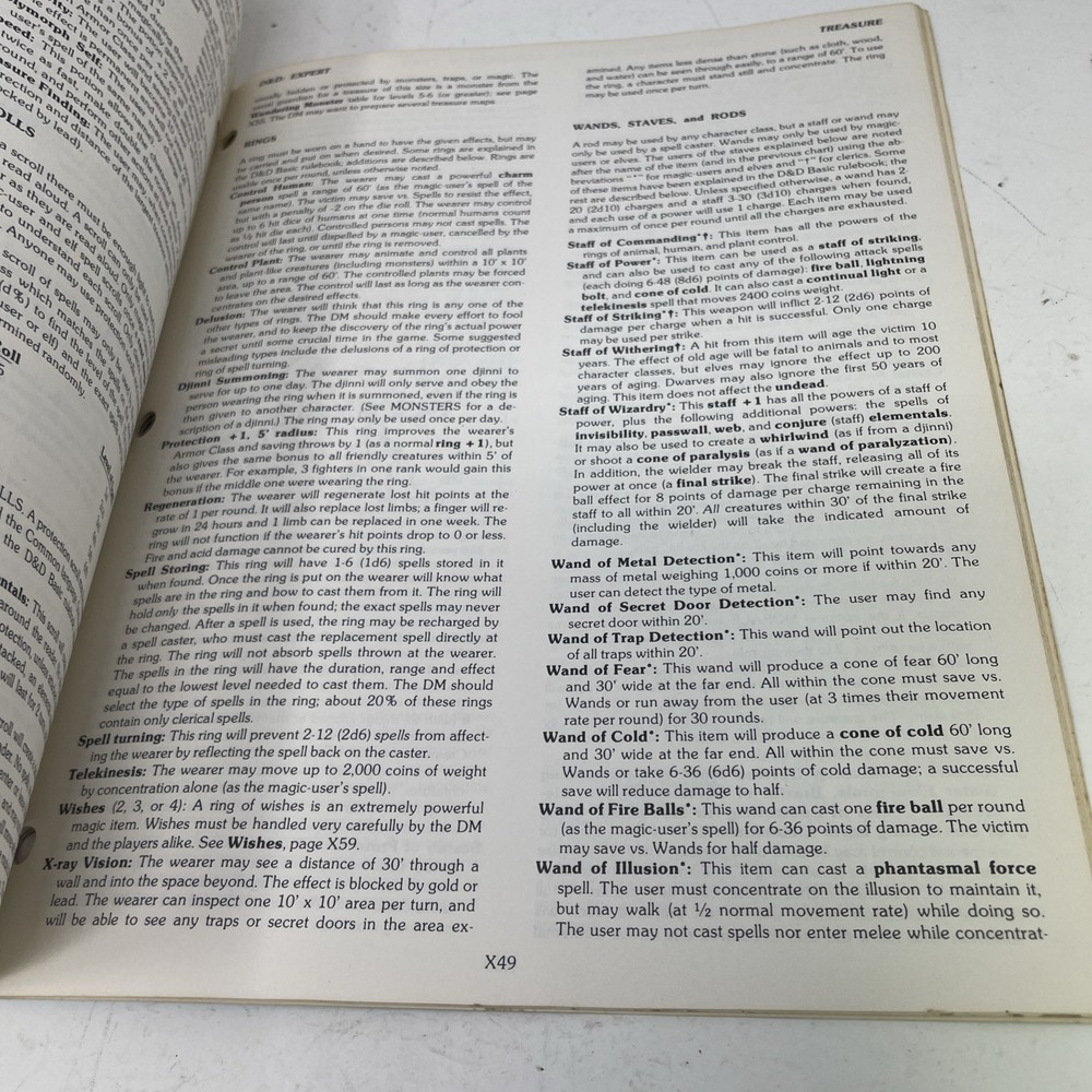 Expert Rulebook D&D basic TSR BECMI Dungeons Dragons First printing 1981