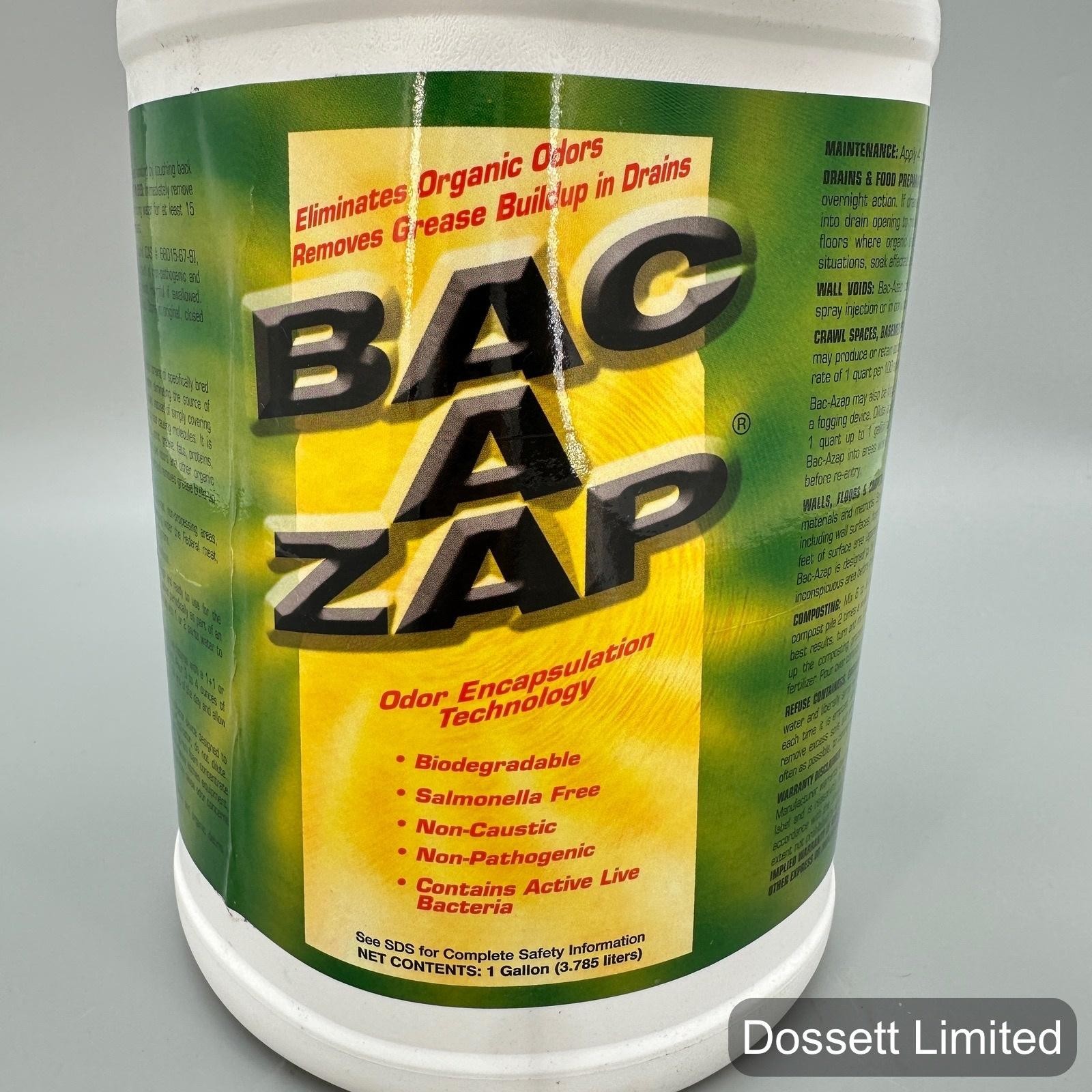 Nisus BAC-A-ZAP Odor Eliminator Drain Cleaner 1 Gallon Biodegradable Bac-Azap