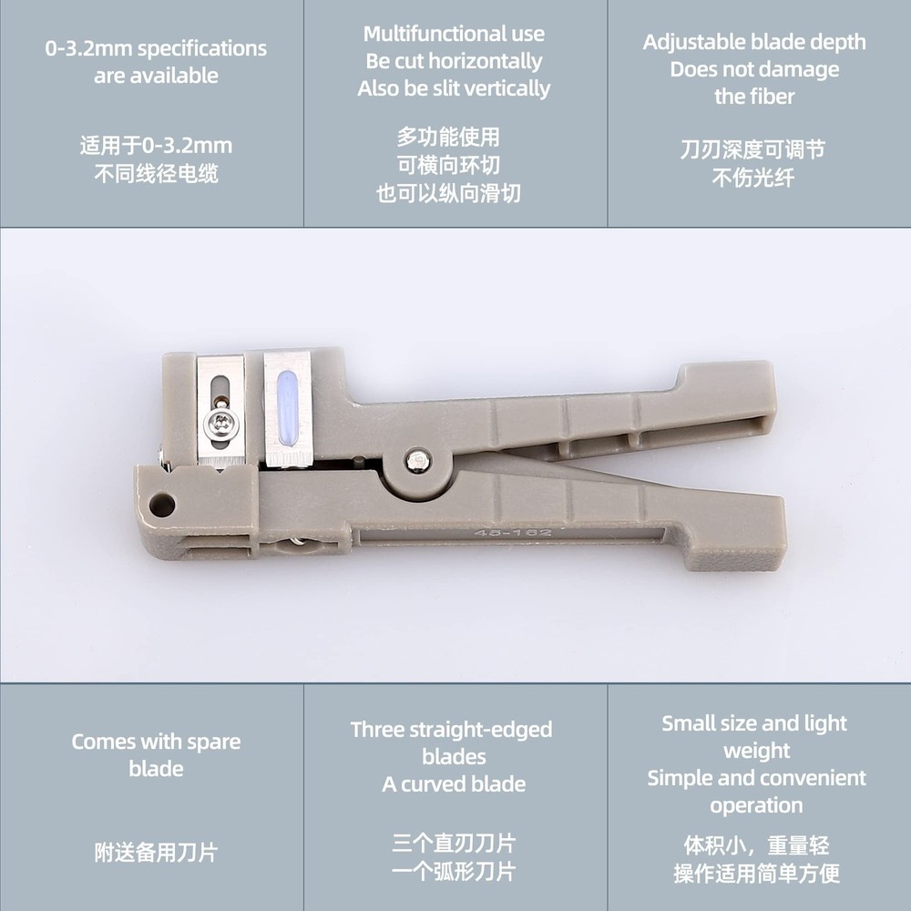 Fiber Optical Cable Stripper Tool 45-162 Wire Coaxial Copper Cable Stripping ...