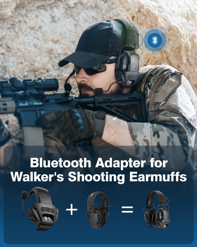 Wireless Bluetooth 5.4 Adapter for Walker's Earmuffs, Portable Receiver for W...