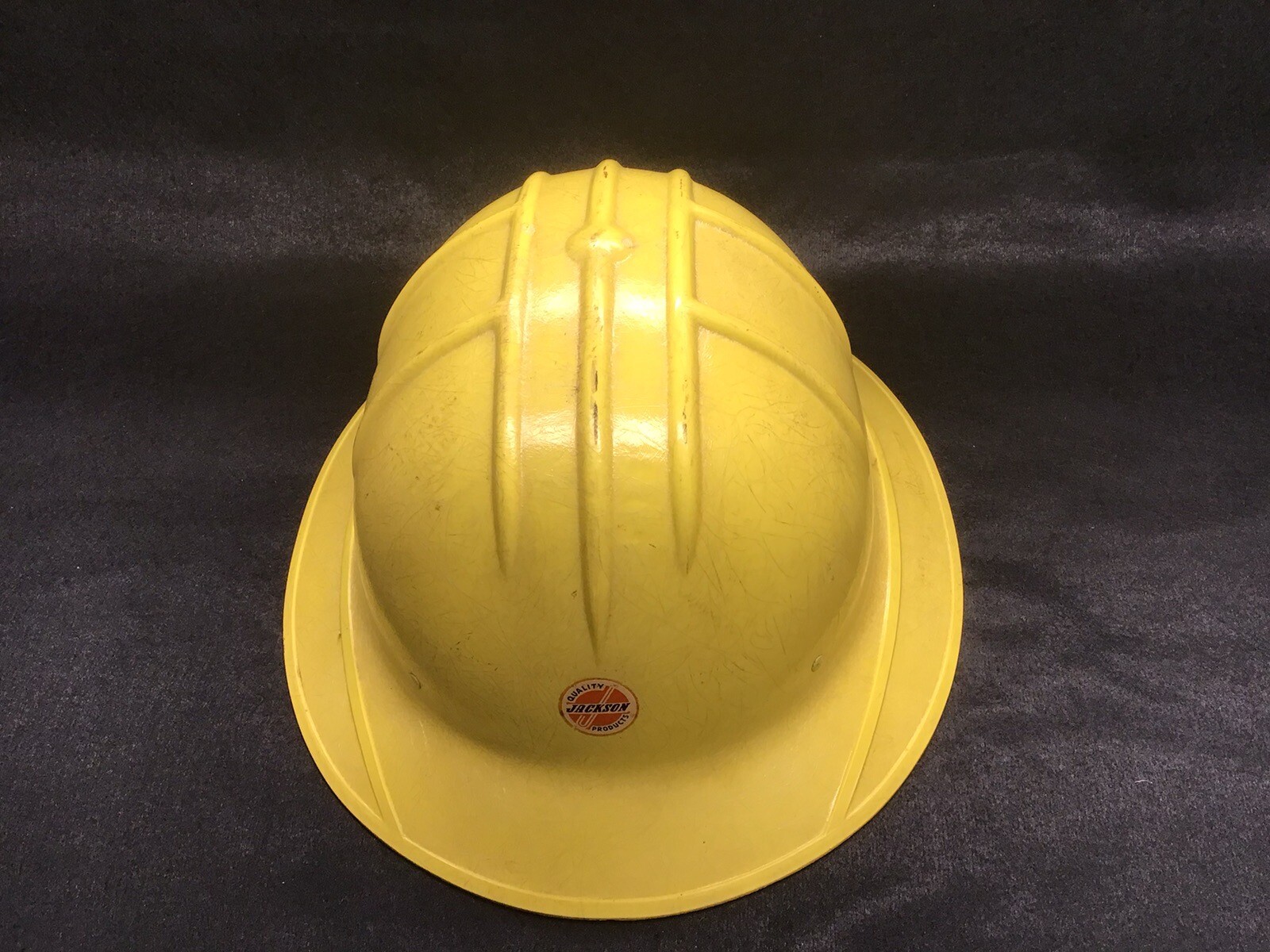 Vintage Jackson Hard Hat SH-1 Fiberglass Full Brim Safety Yellow 1950’s Cool 😎
