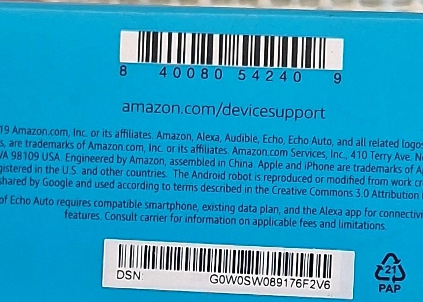 NEW Amazon Echo Auto Vehicle Smart Assistant w/ Bluetooth Gen 1