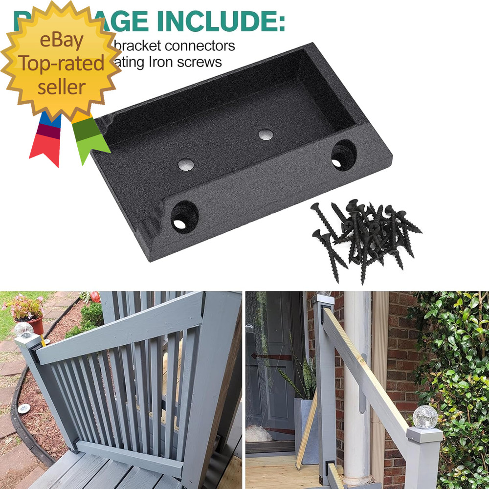 20Pcs Deck Railing Brackets Connectors for 2X4 Railing Wood Post with 120Pcs
