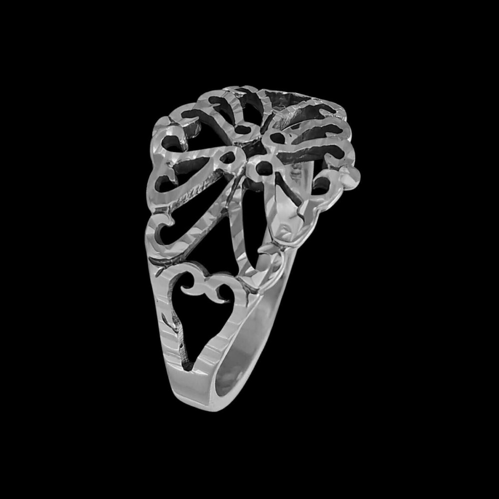 Diamond Cut Wide Damask Ring