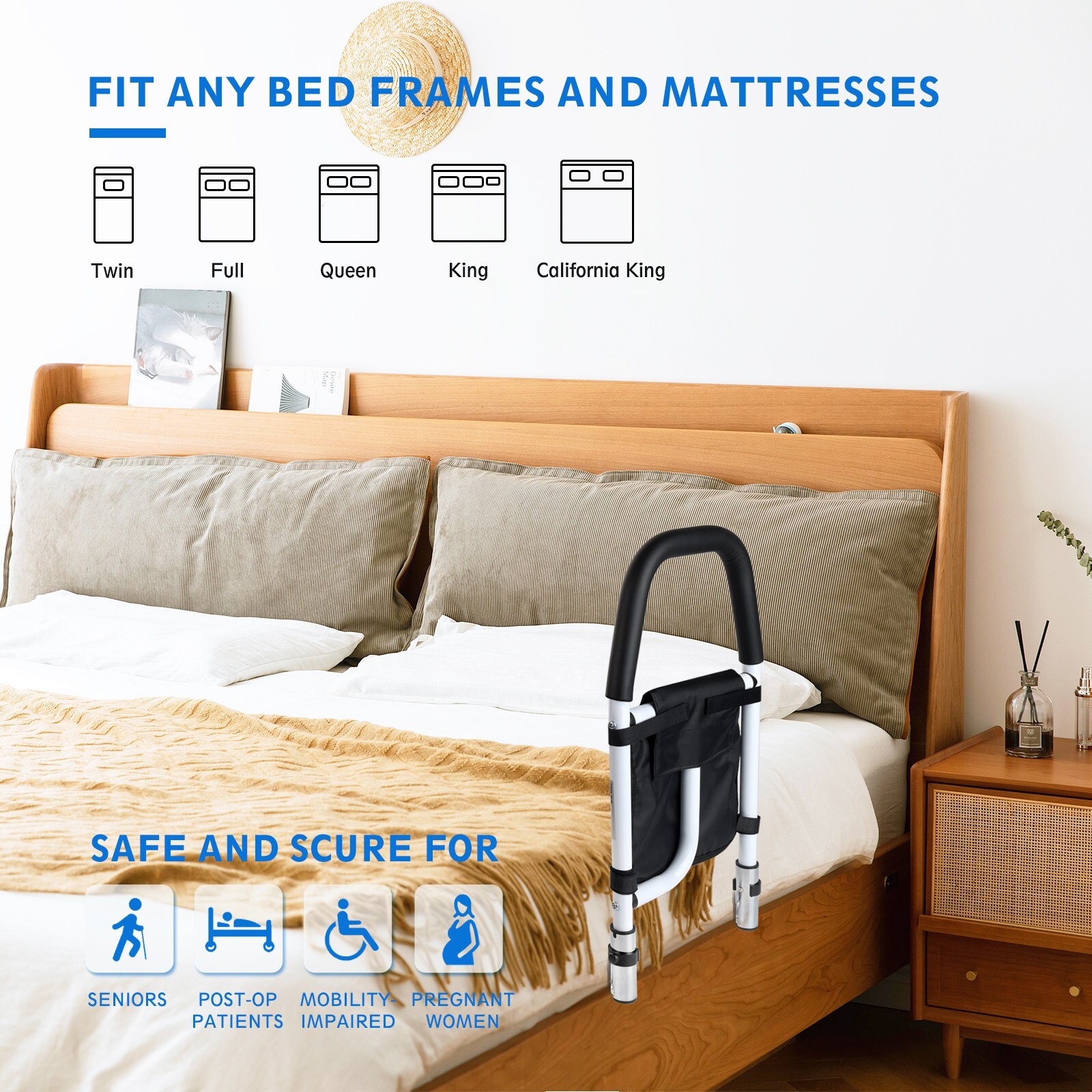 Medots Bed Assist Rail for Seniors,Handicap & Medical Recovery,Non-Slip Handle