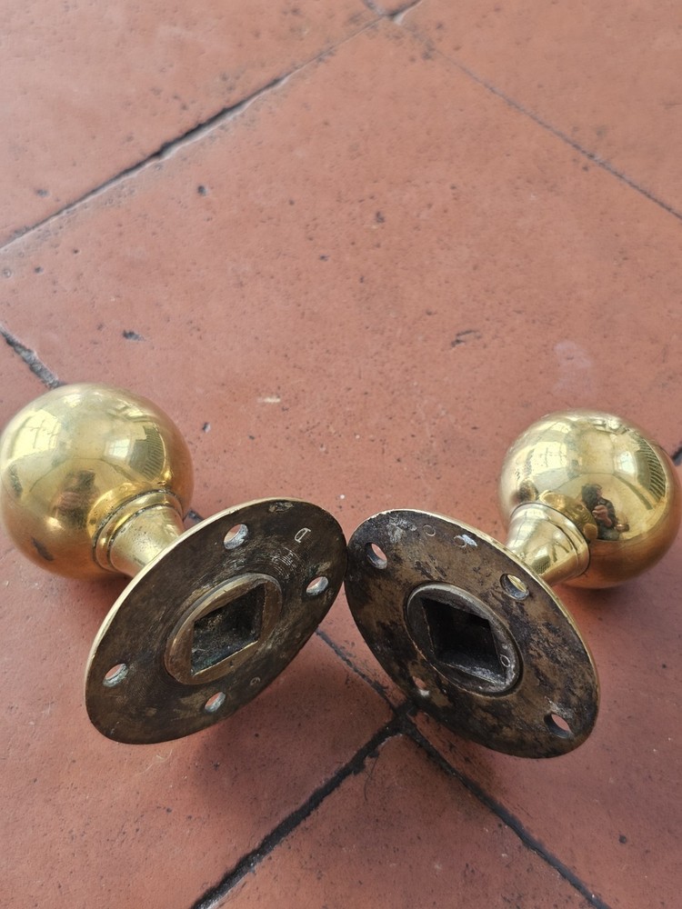 Antique original brass door knobs