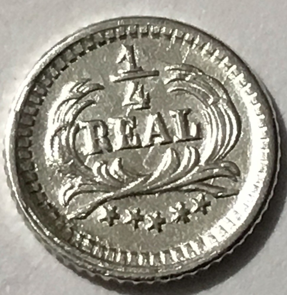 1889 Guatemala 1/4 Real Silver