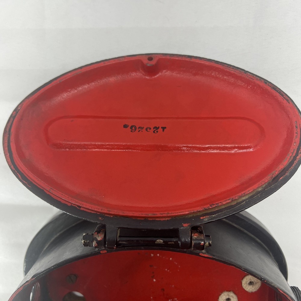 VINTAGE OVAL FIRE ALARM CALL BOX PULL STATION Black