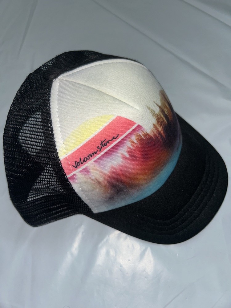 Volcom Black White Pink Snapback Adjustable One-Size Cap Hat