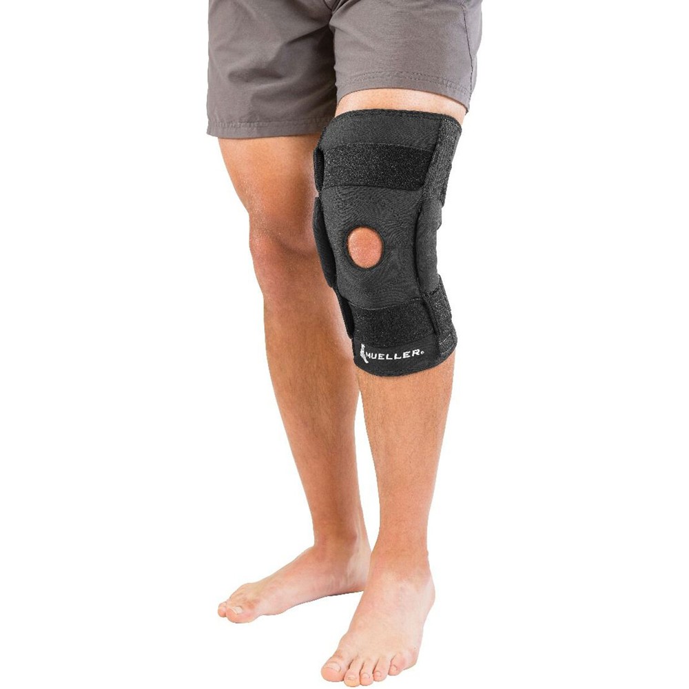 Mueller Hinged Wraparound Knee Support Brace - Black