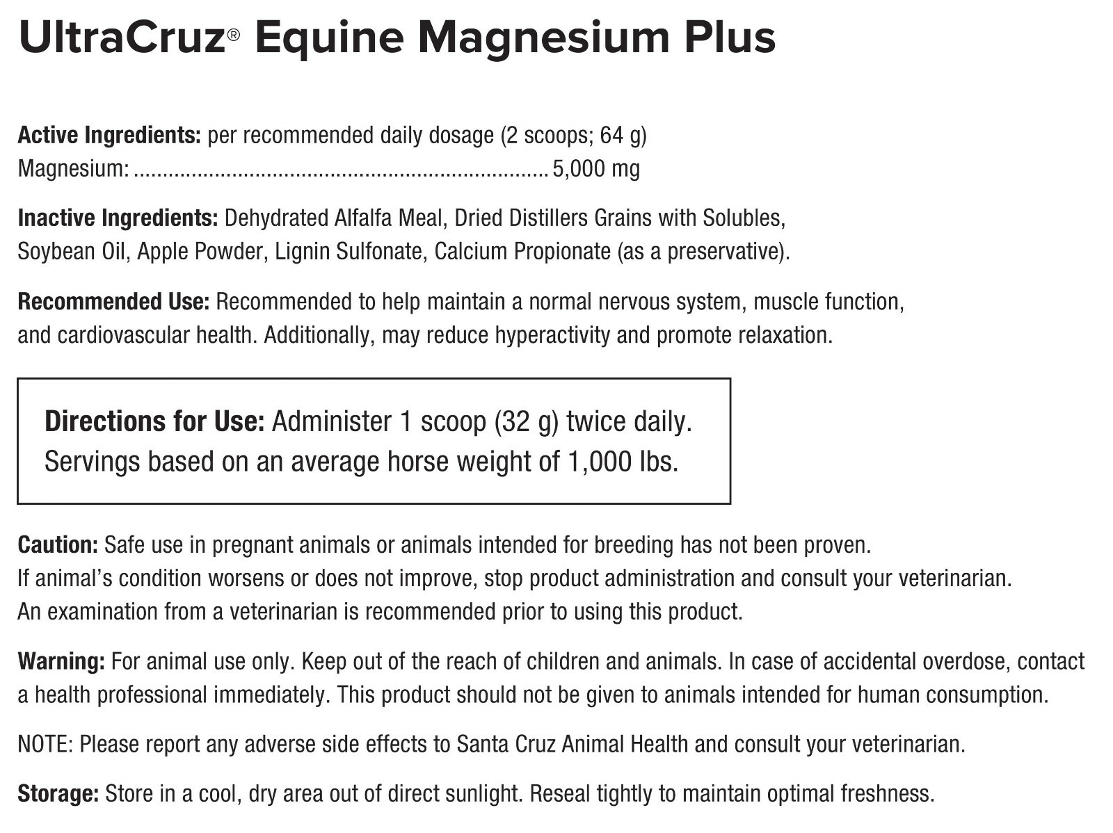 UltraCruz� Equine Magnesium Plus, 20 lb
