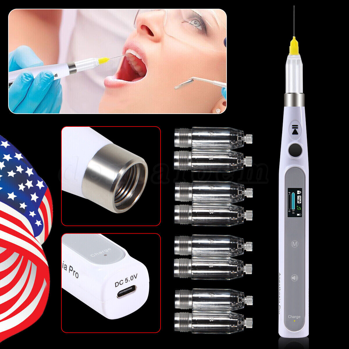 Woodpecker Style Dental Painless Oral Local Anesthesia Device Injection Pen