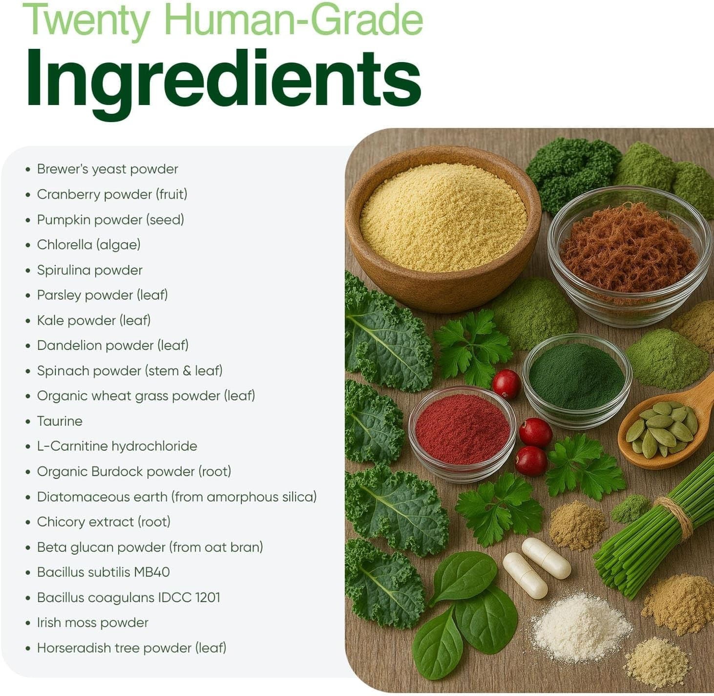 Iron Paws Human-Grade Superfood For Dogs, Premium Greens Powder Supplement Fo...