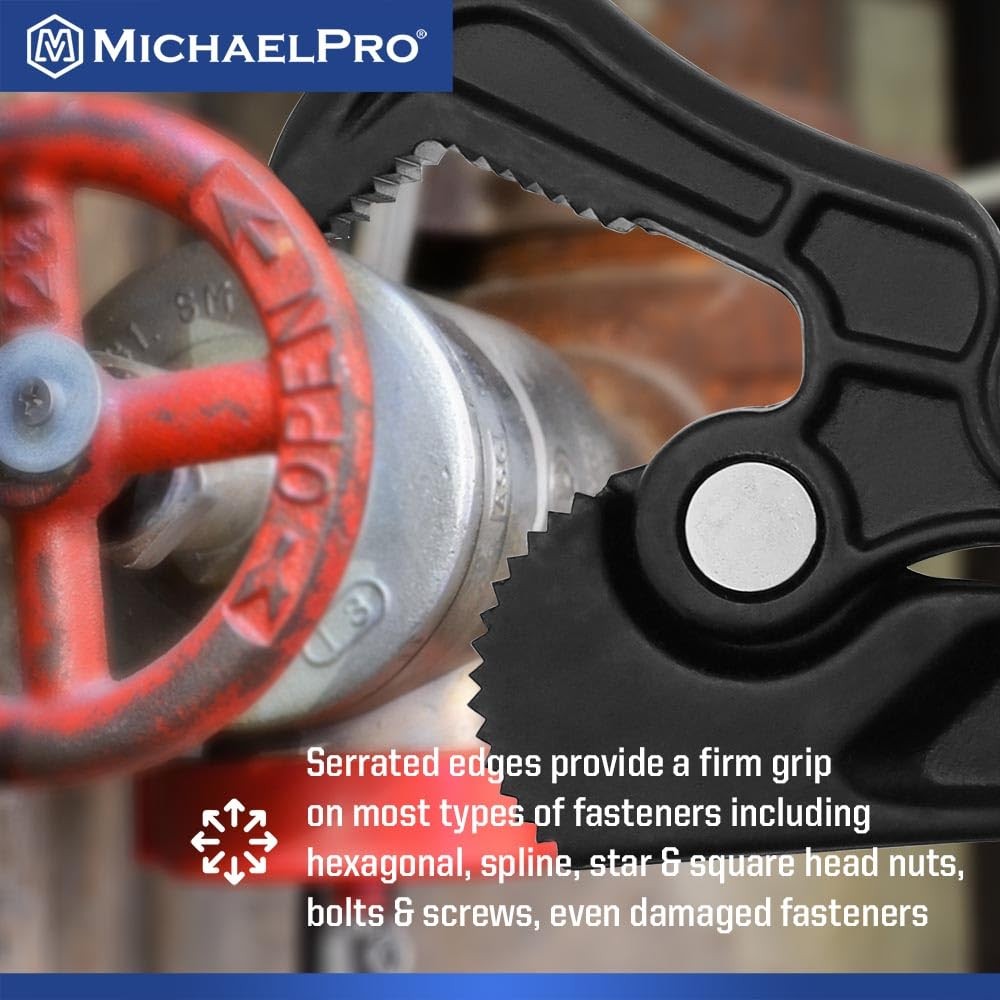 MichaelPro Self Adjusting Pipe Wrench, 8 Inch MultiFunction Spanner Adjustabl...