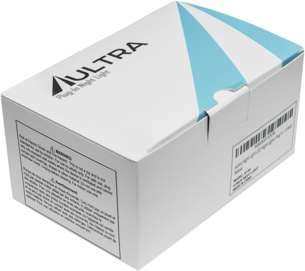 Aultra Night Light LED Lights Plug Square 4 Pack, White