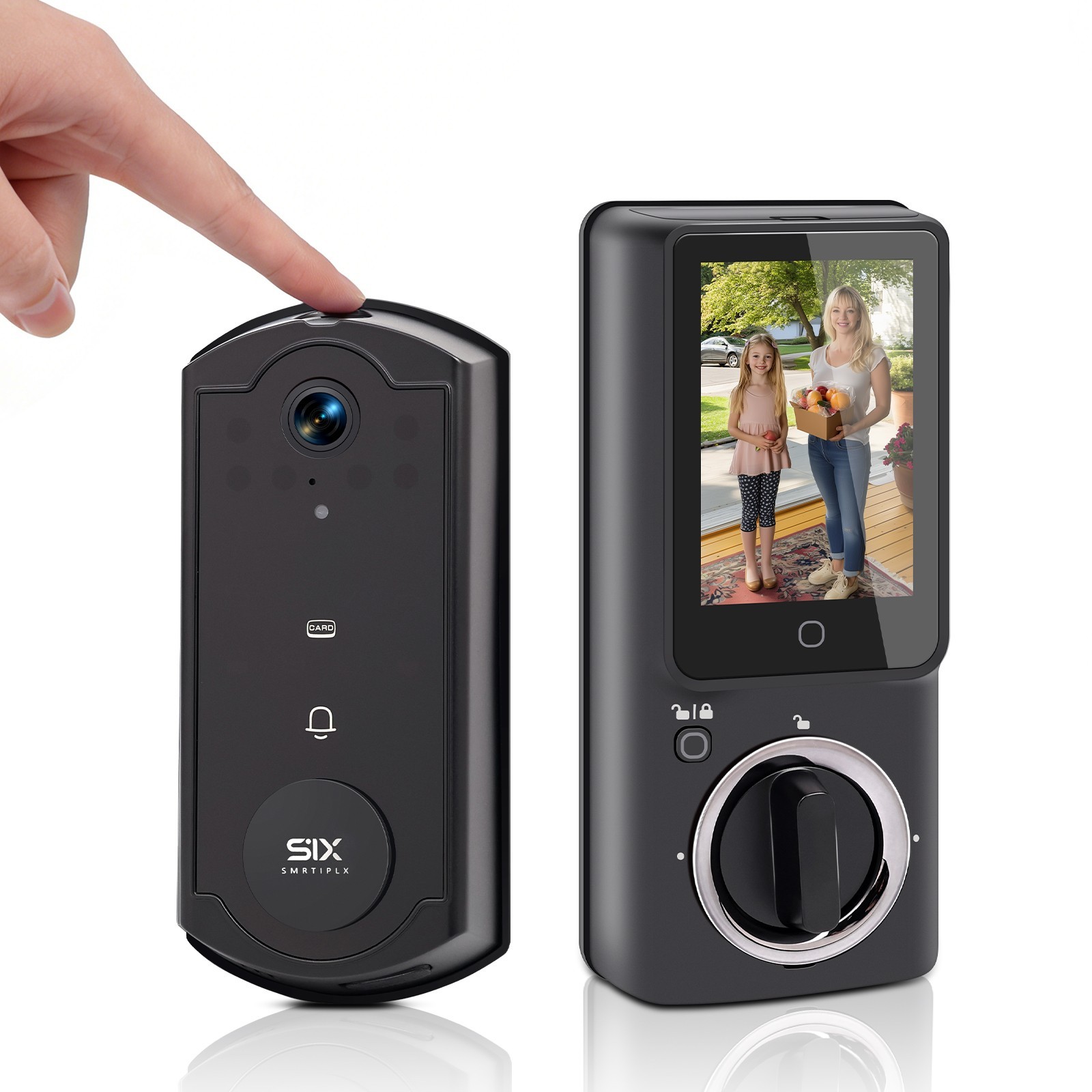 Video Smart Lock S398, 4-in-1 Camera Doorbell Fingerprint Keyless Door Lock
