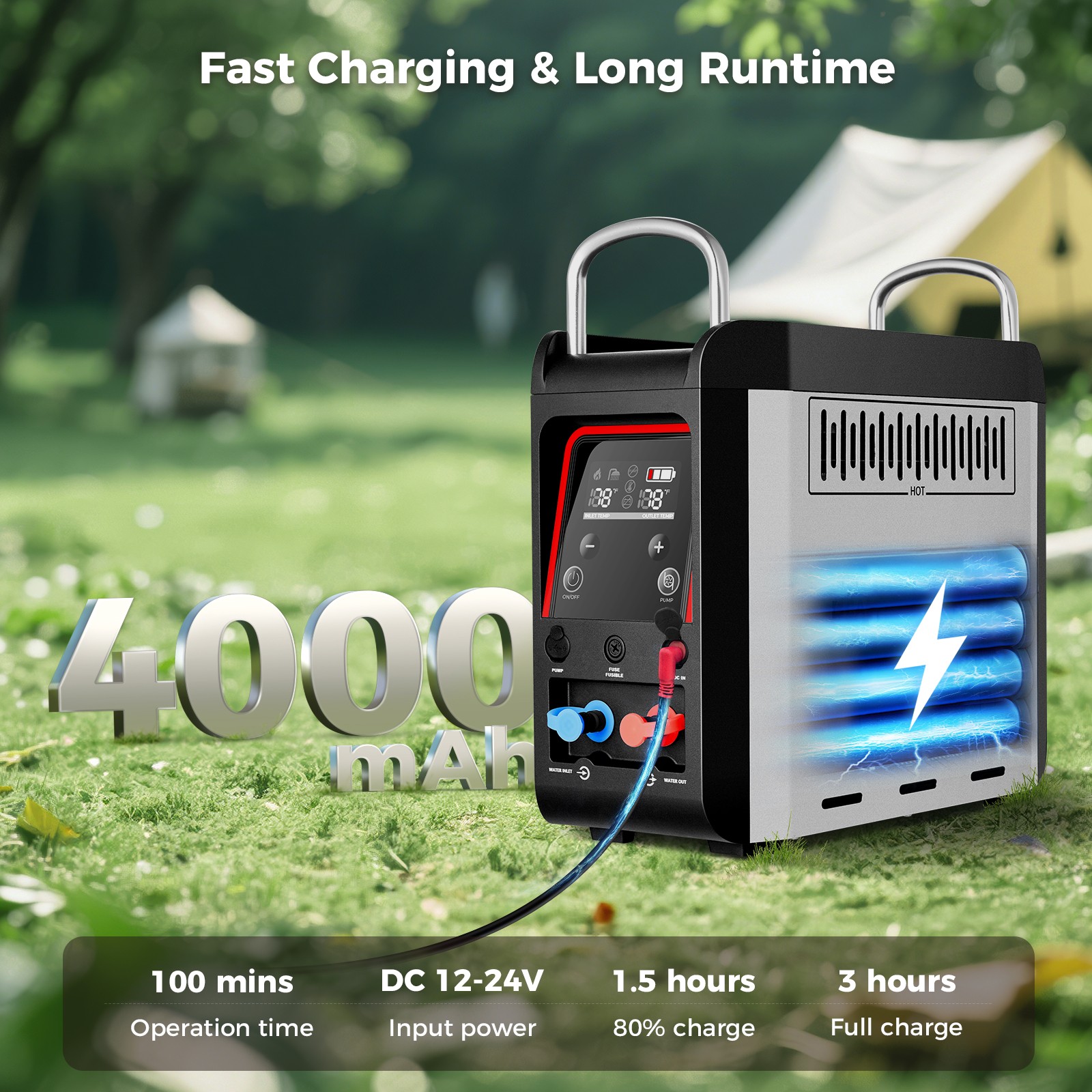 CAMPLUX Nano 3 Ultra 1lb Propane Portable Water Heater Constant Temp Tent Shower