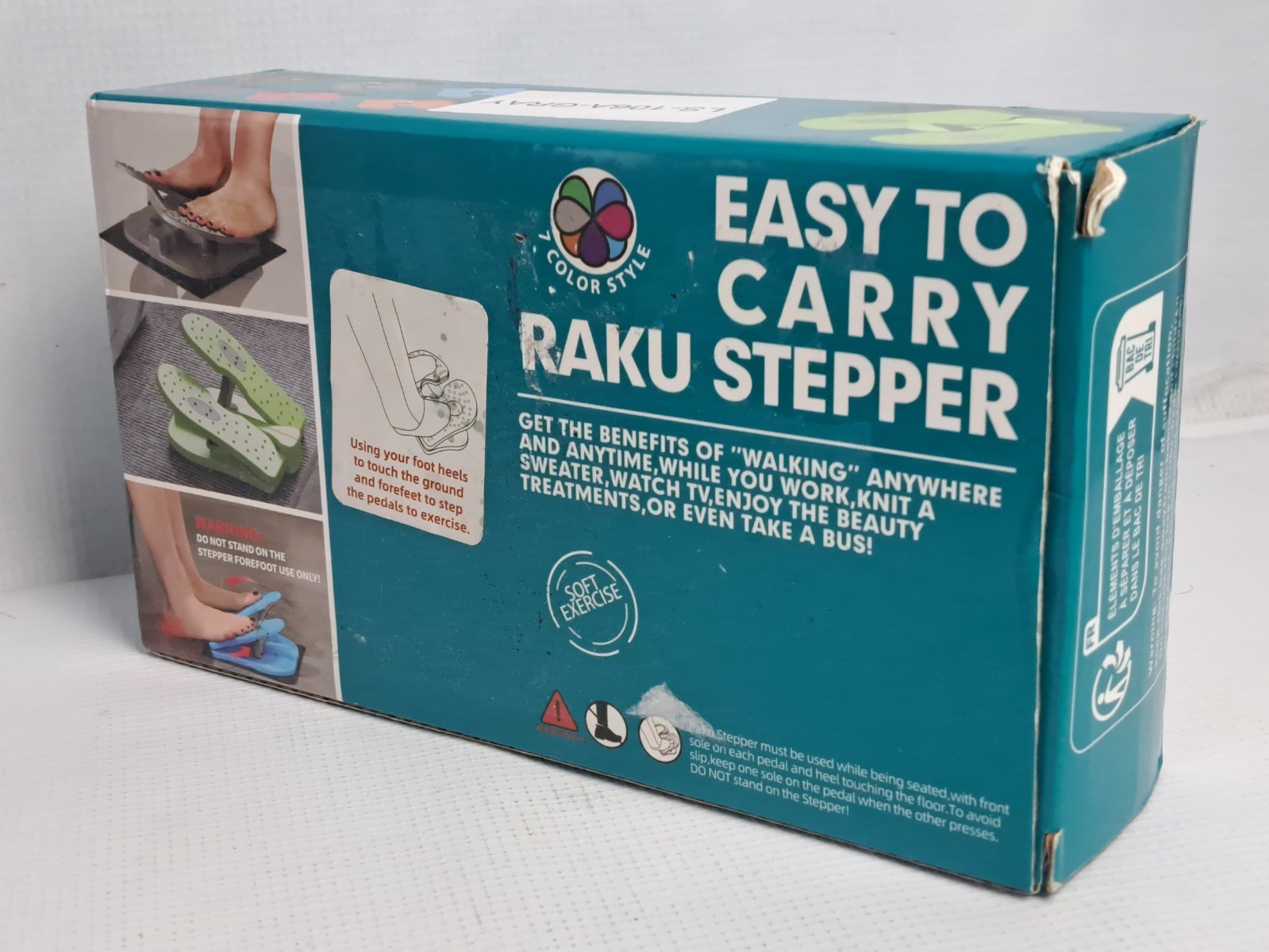 Easy To Carry Raku Stepper Exercise Fitness Workout Machine Grey Open Box NEW