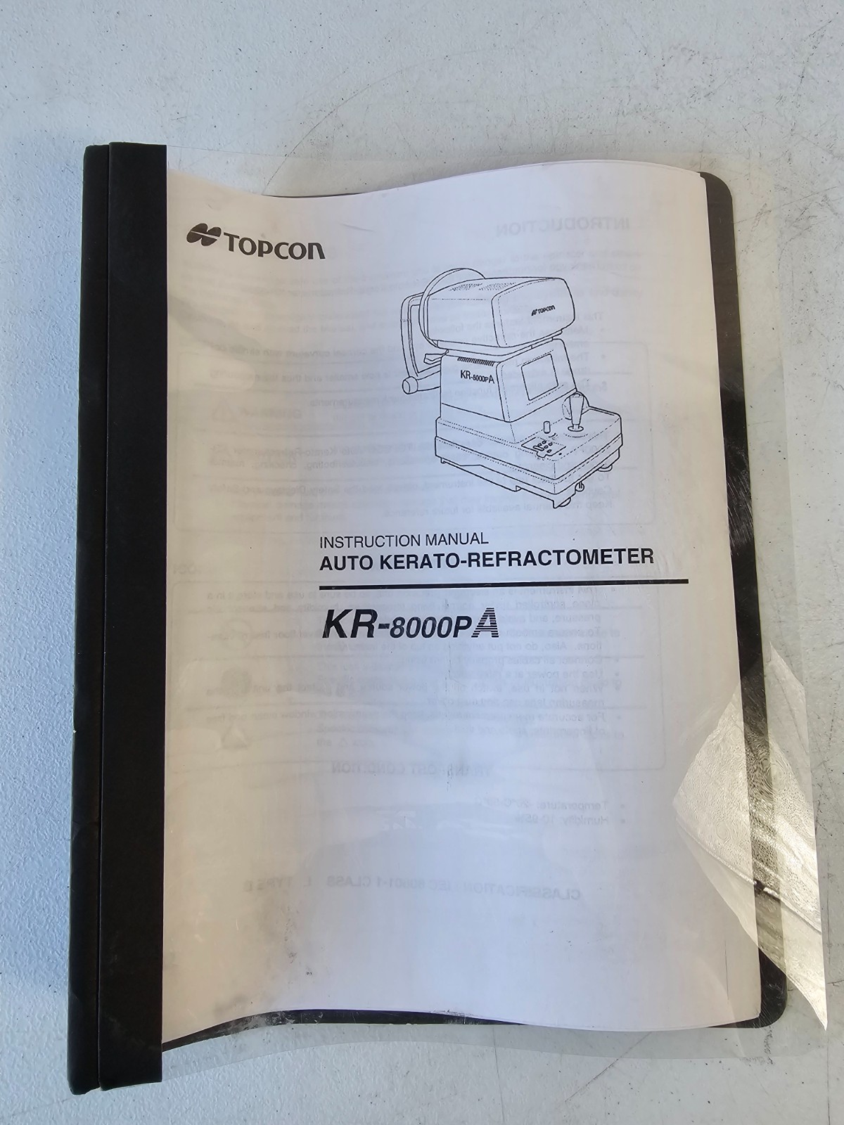 TOPCON KR-8000PA Auto Kerato-Refractometer As-Is *For Parts* With Manual