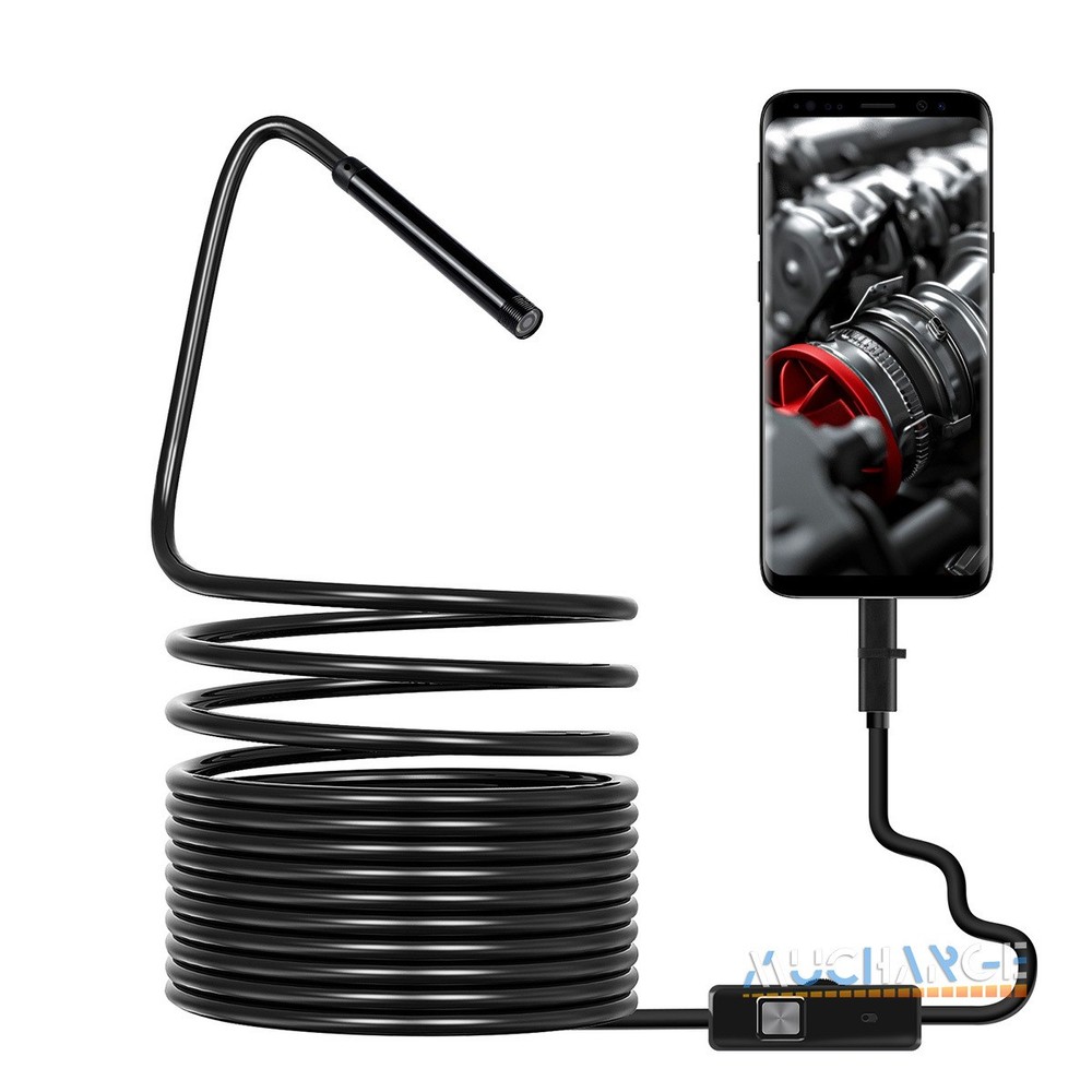 HD 16.4FT Borescope Camera with 6 LED Lights Type-C Waterproof For Android PC
