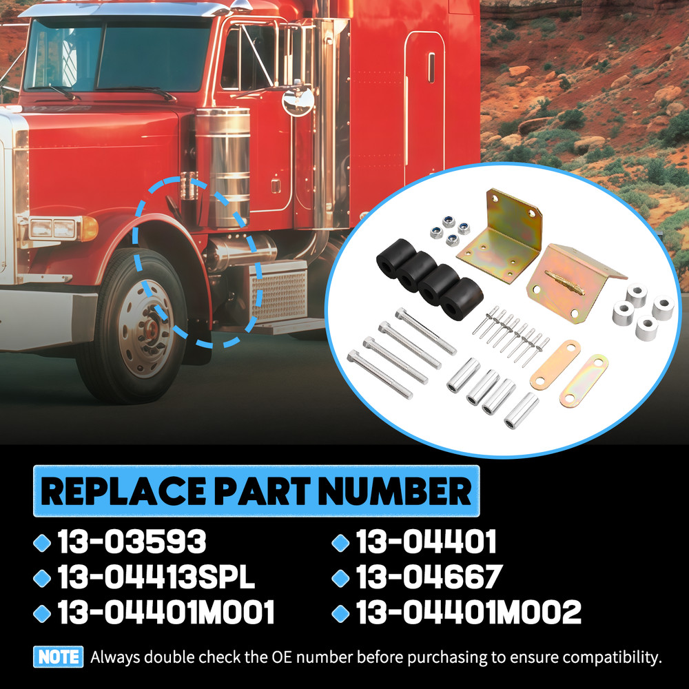 Lower Roller Bracket Bundle with Rollers and Hardware Peterbilt 379 13-04401M002