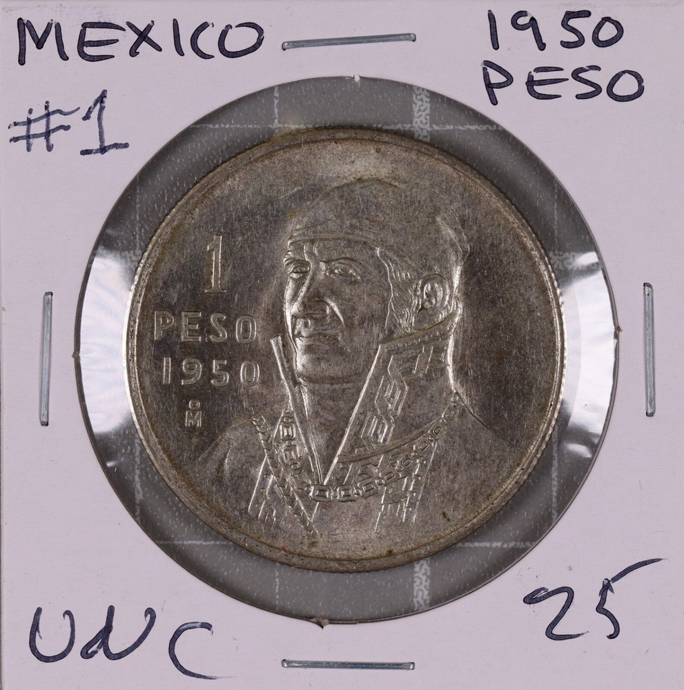 1950 Mo Mexico Silver Un Peso #1