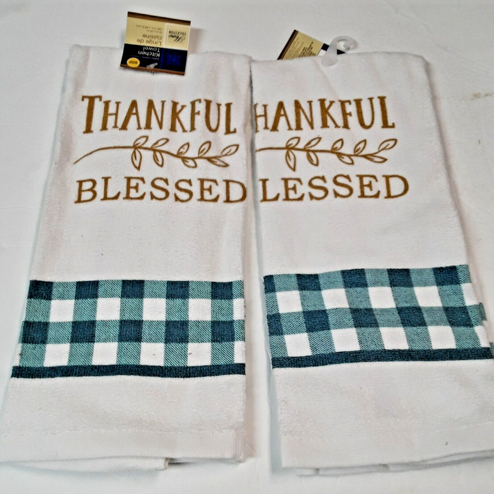 2 Thankful Blessed Dish TOwels