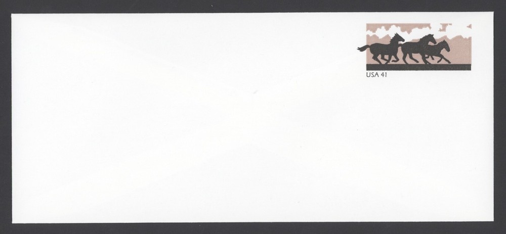 2007 US Scott #U662 41c Horses #10 Solid Stamped Envelope, Mint