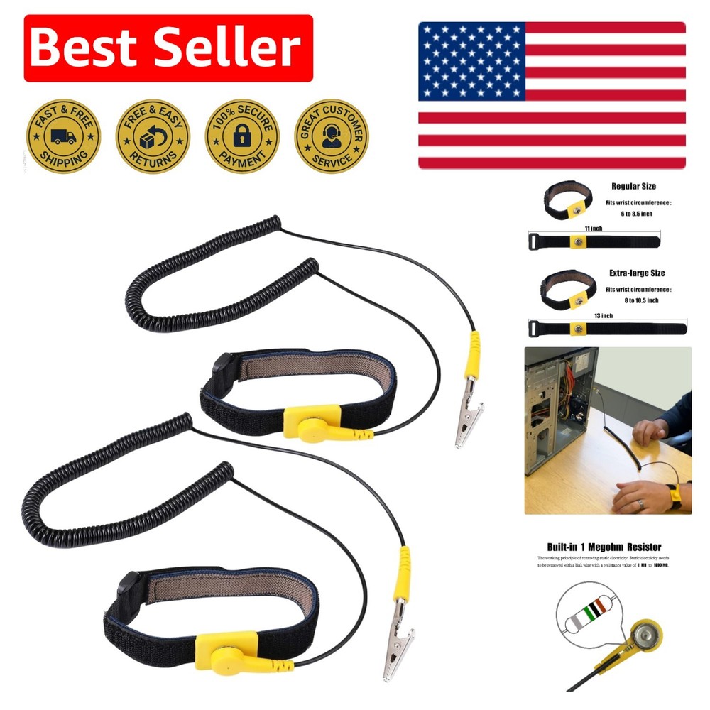 11-Inch Anti Static Wrist Strap for Electronics – Adjustable & Durable Design