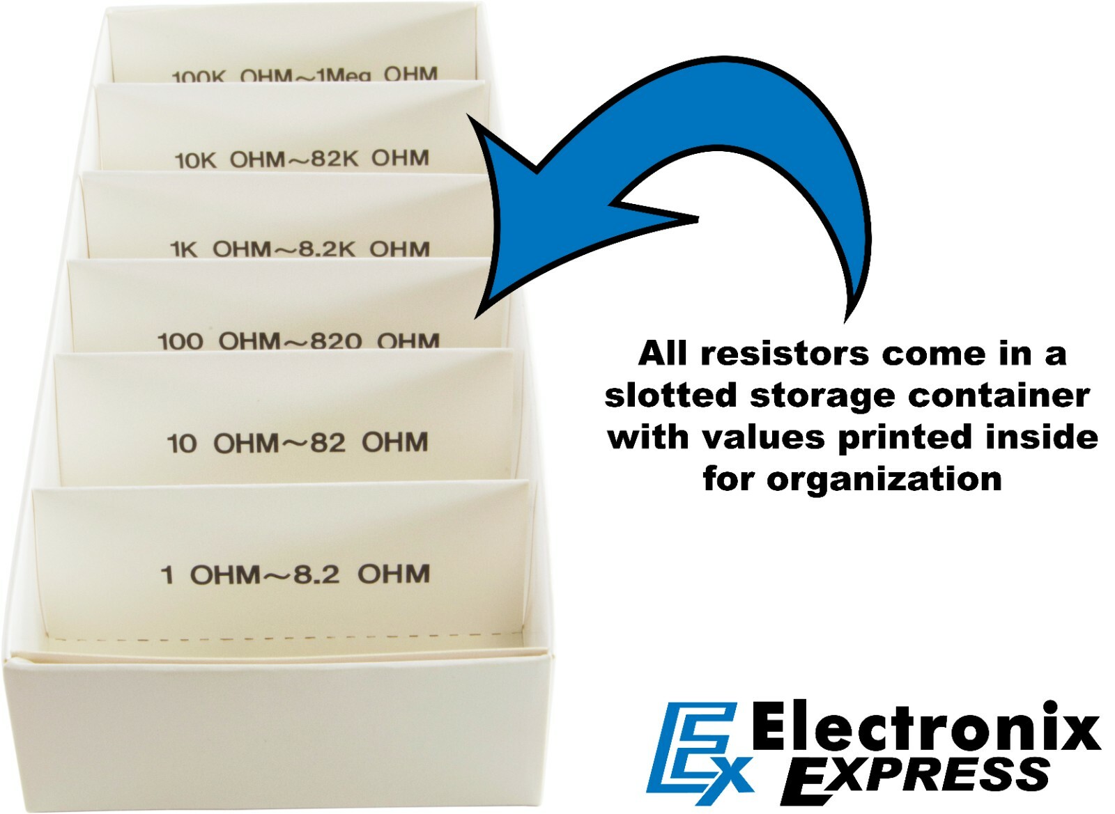 365 Piece 1/2 Watt Resistor Kit Assortment in Compartmentalized Storage Box