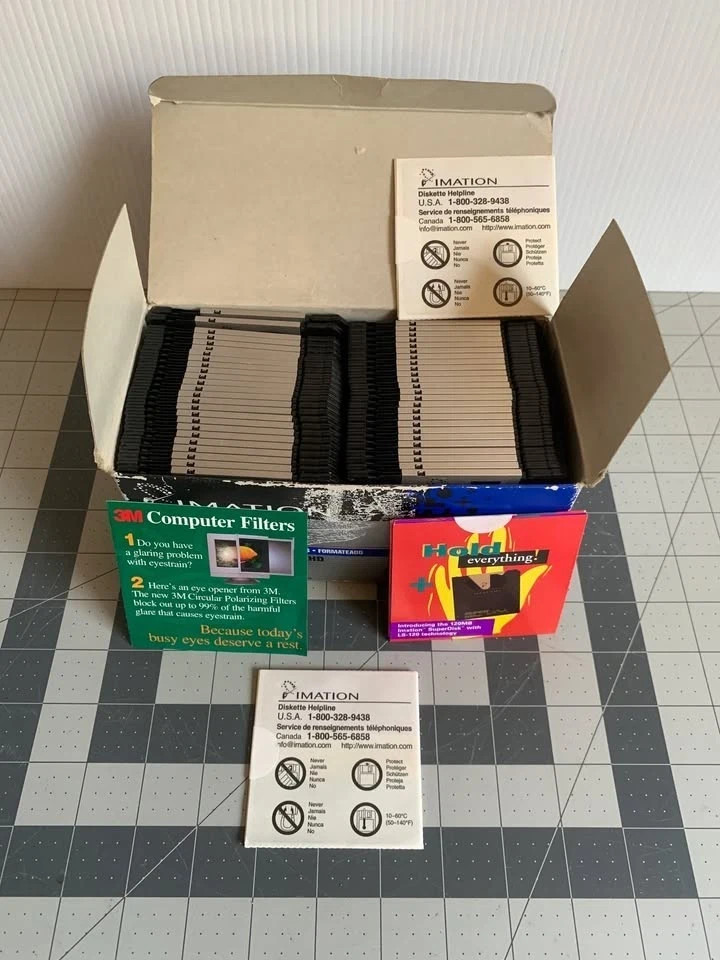 50 Pack Open Box 3M IMATION High Density Diskettes IBM Formatted DS HD Disk
